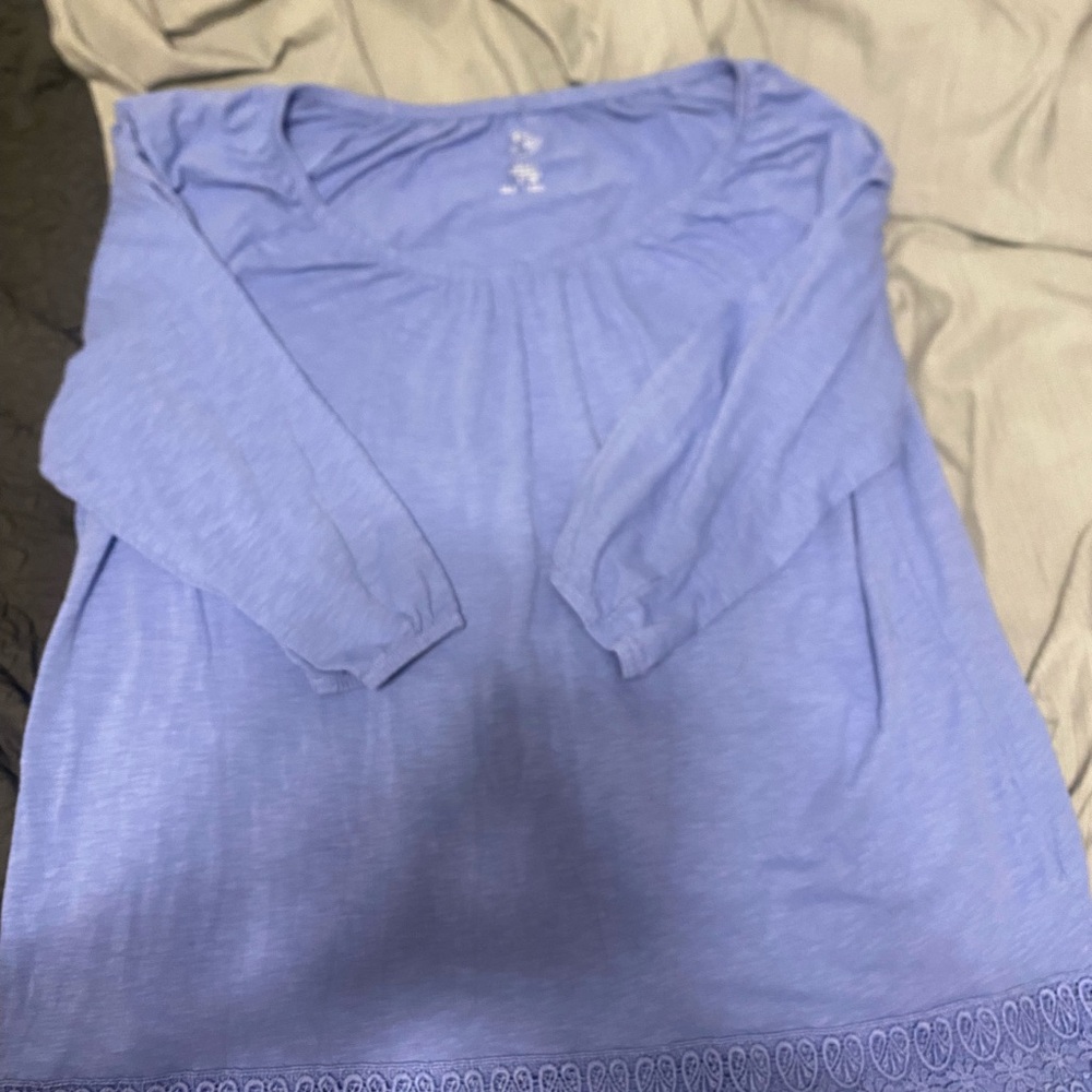 St. John's Bay Light Blue Short Sleeve Top
